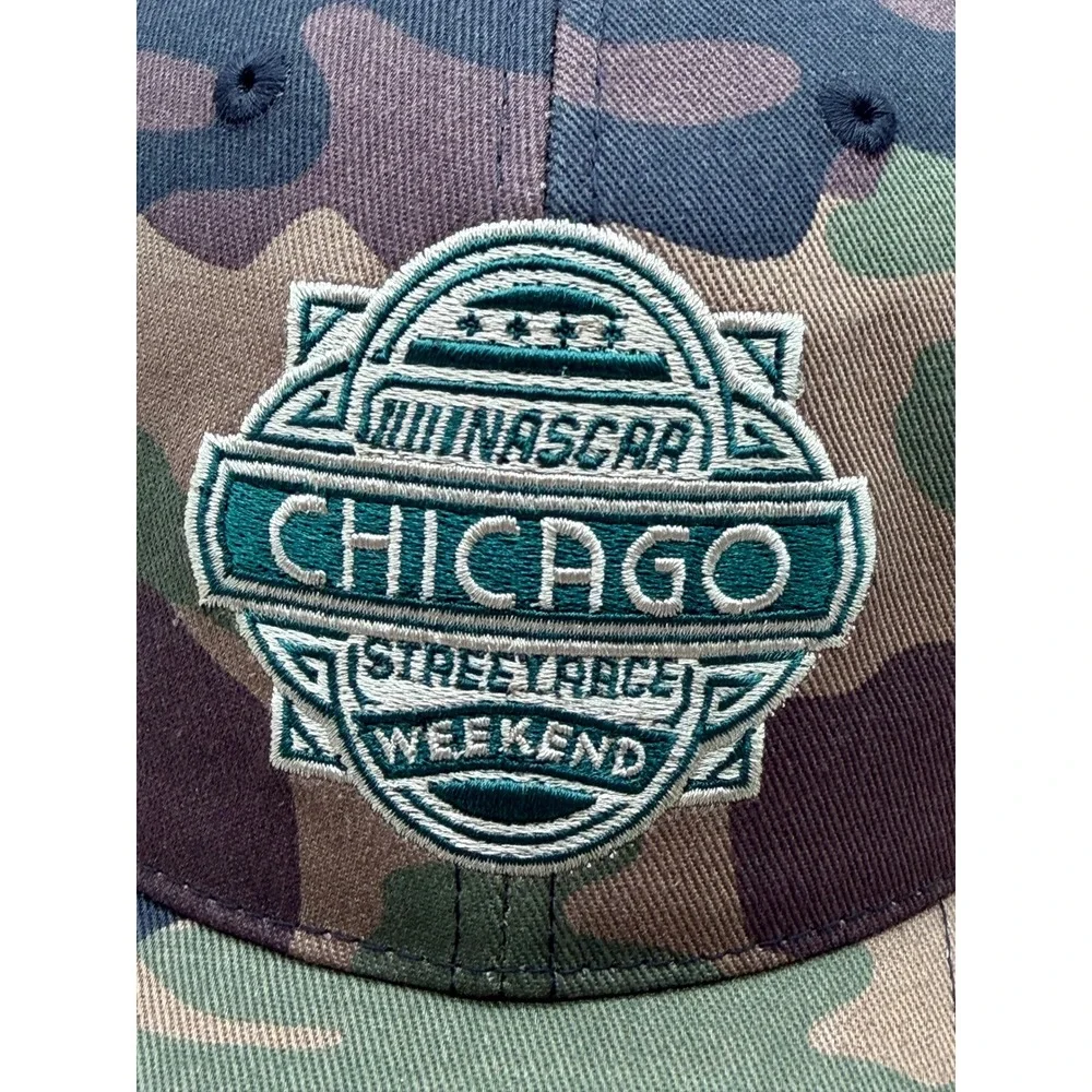 NASCAR Chicago Street‎ Race Weekend Camo Snapback Hat Green Camouflage 0848